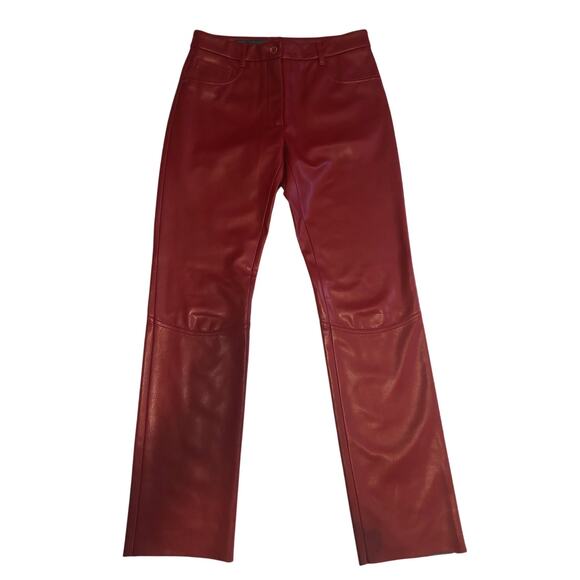 Vintage Pants - Vegan Leather Red Pants Size XS/S Teenflo Maurice Tarica Canada Lined Jeans